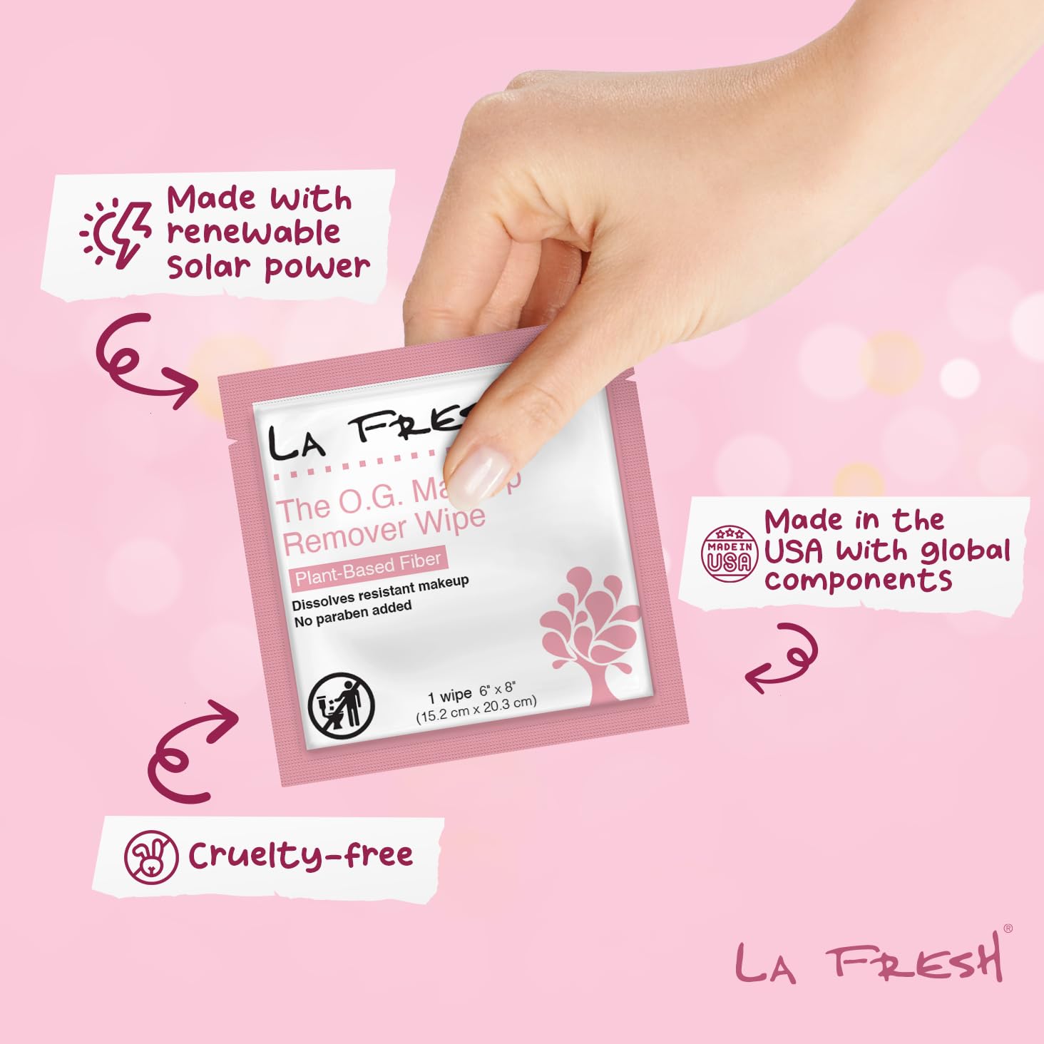 La Fresh makeup removal wipes purified mineral oil formula cleanses pores gently