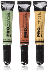 L.A. Girl Pro Conceal Set orange, yellow, green swatches for color correction.