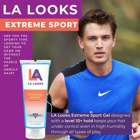 L.A. Looks Absolute Sport Gel side view; compact tube designed for quick styling on the go