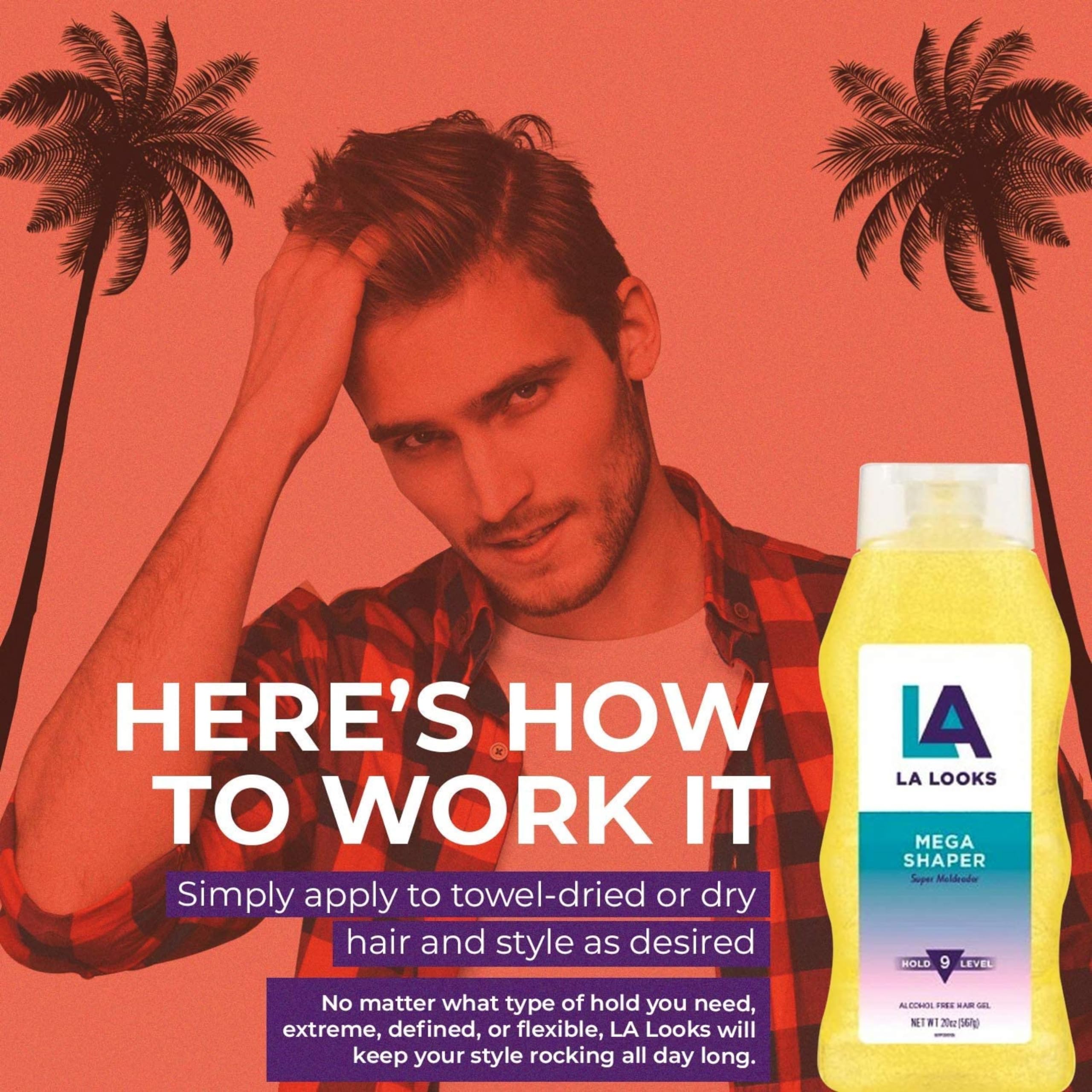 L.A. Looks Mega Mega Hold damp-hair application guides shaping