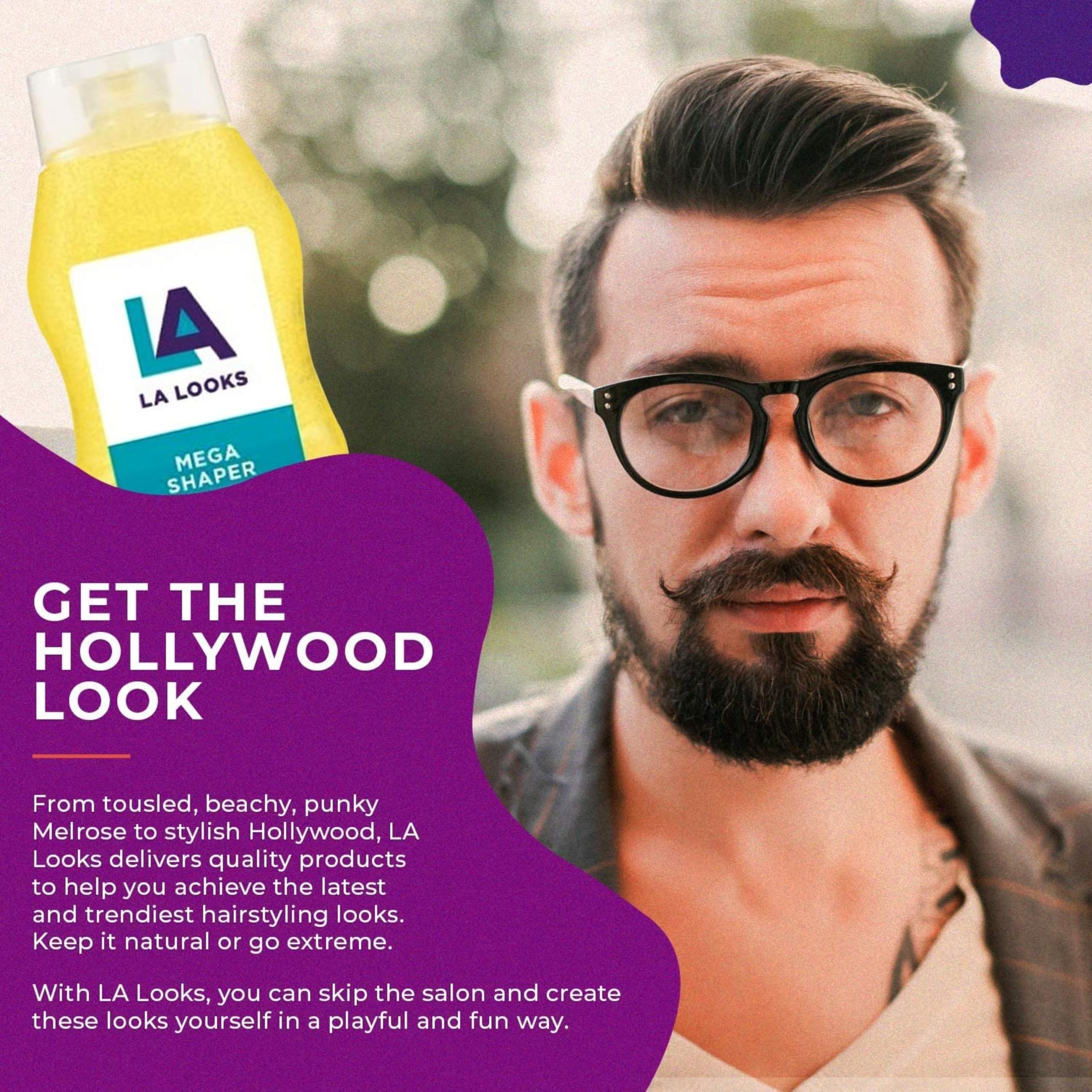 Hair held in a strong shape by LA Looks Mega Shaper Level 9.