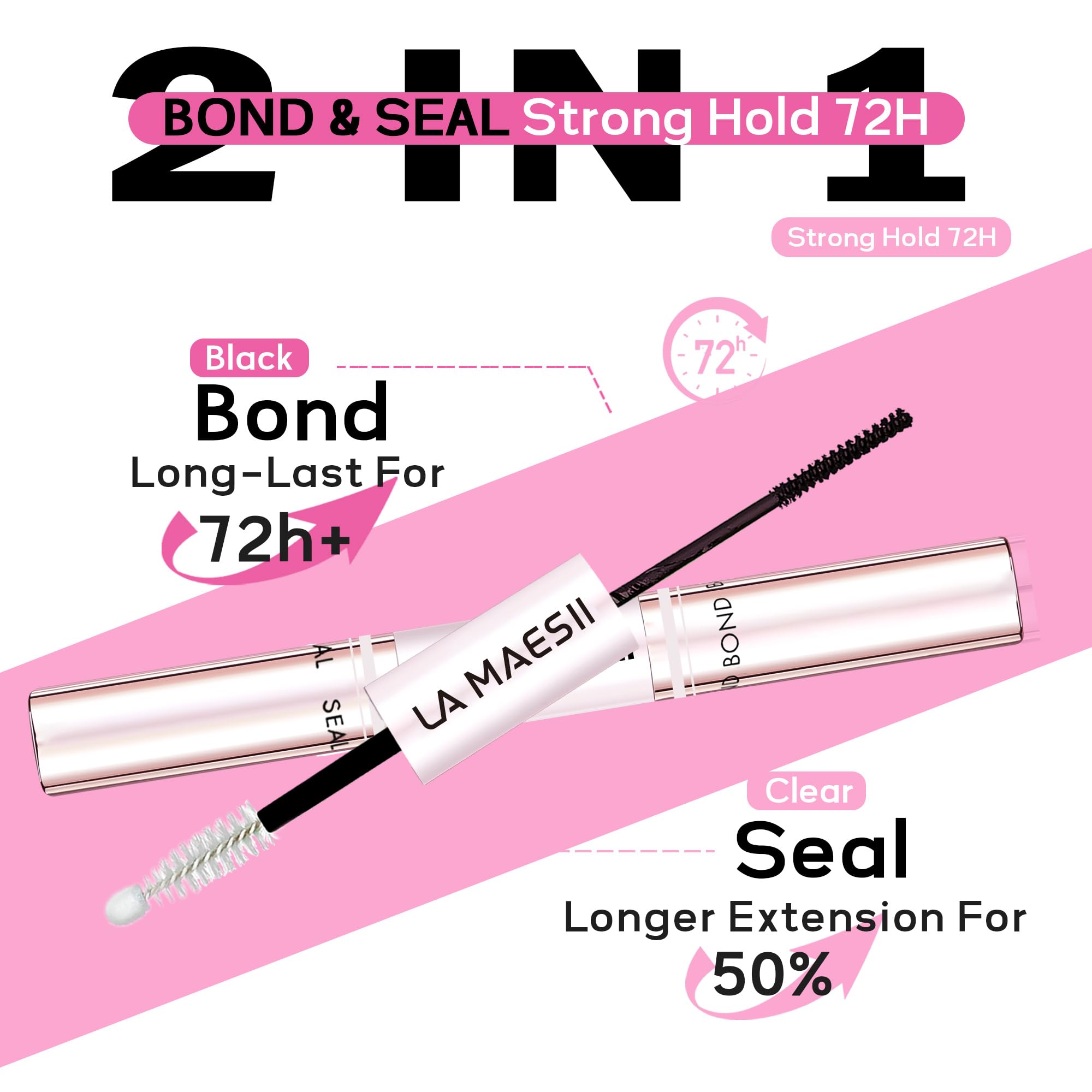 La Maesii lash remover spiral brush designed to target adhesive areas.