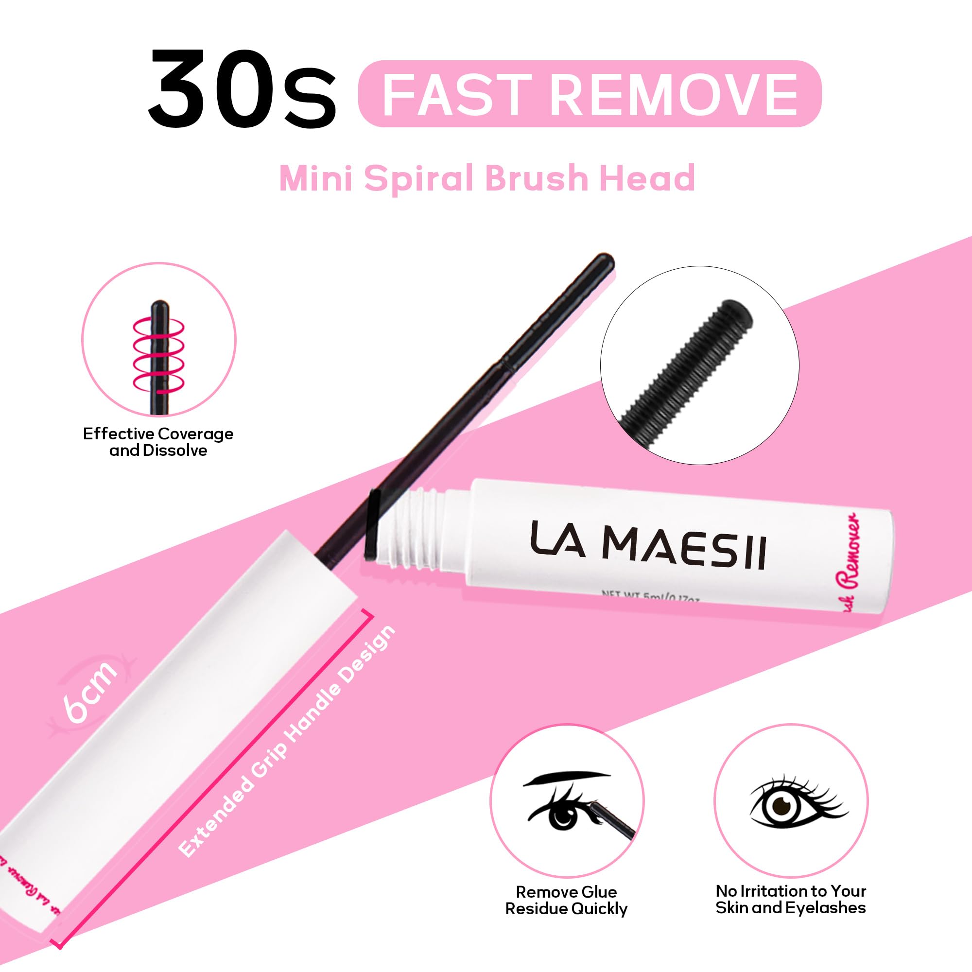 La Maesii mild formula highlighted for comfortable at-home lash care.