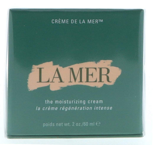 La Mer The Moisturizing Creme 2oz jar close-up reveals rich, velvet texture for daily hydration.