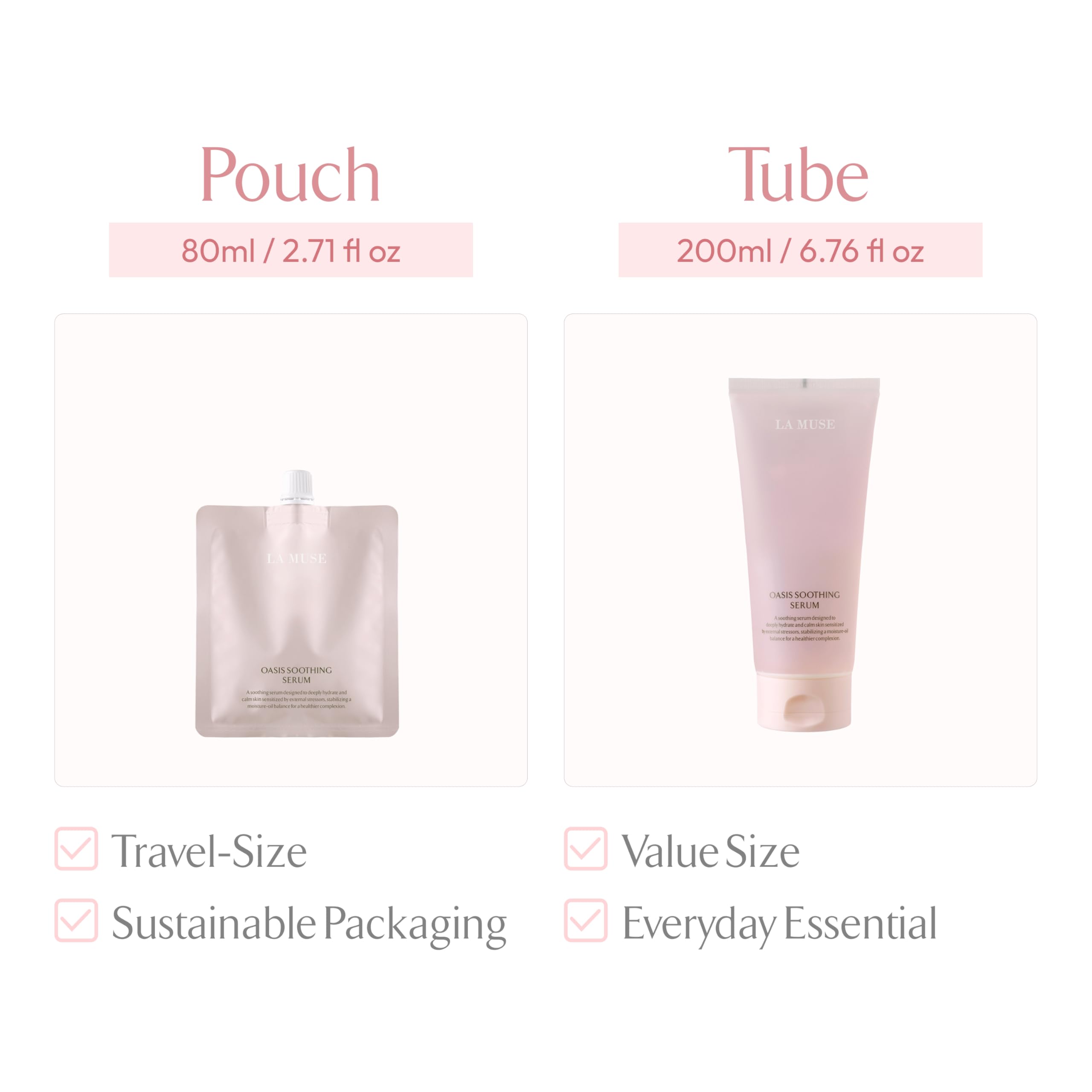 LA MUSE Oasis soothing serum application ritual invites soothing self-care.
