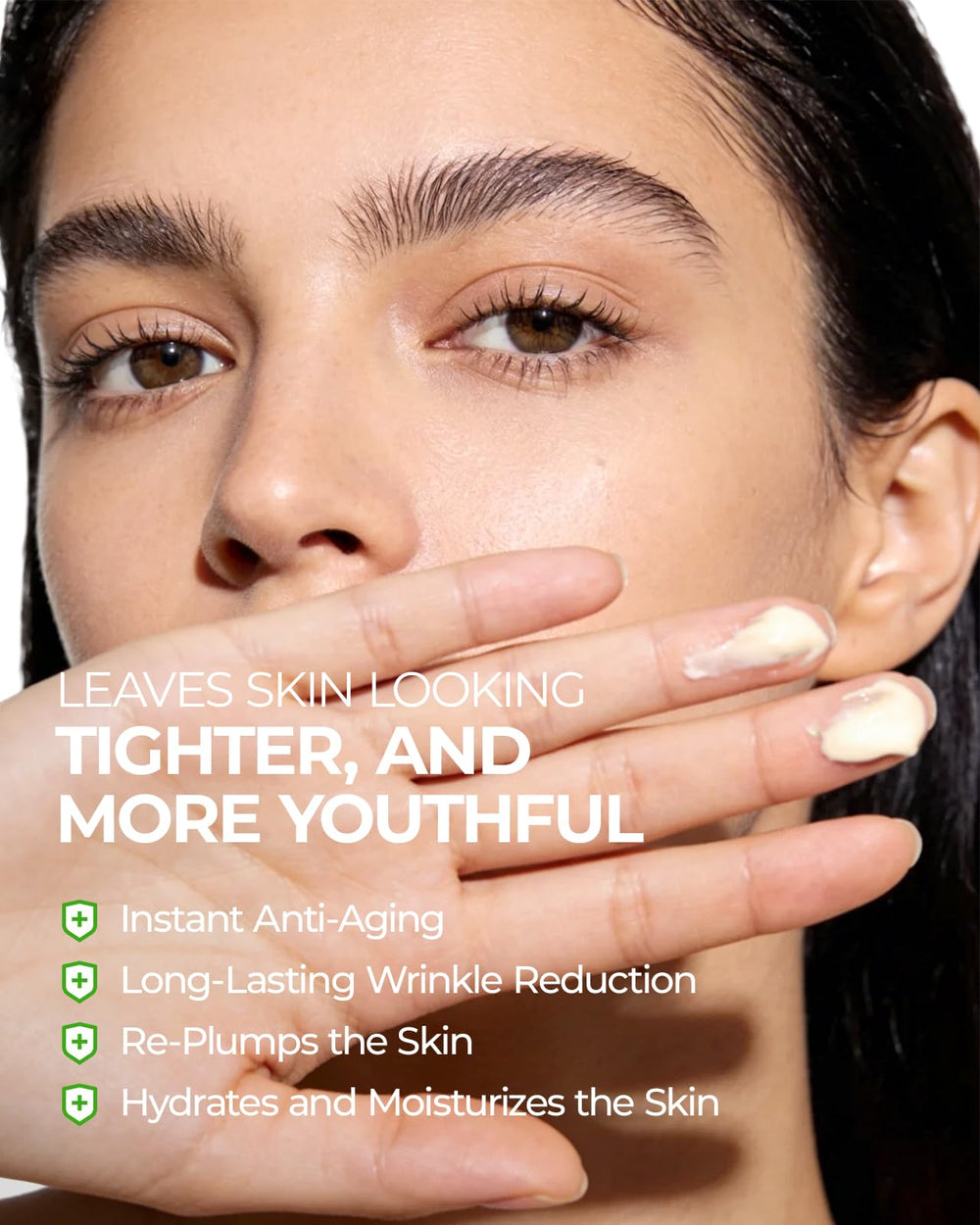 LA.PERSONAL Wrinkle Filler application demonstrates fast absorption for firmer-looking skin.