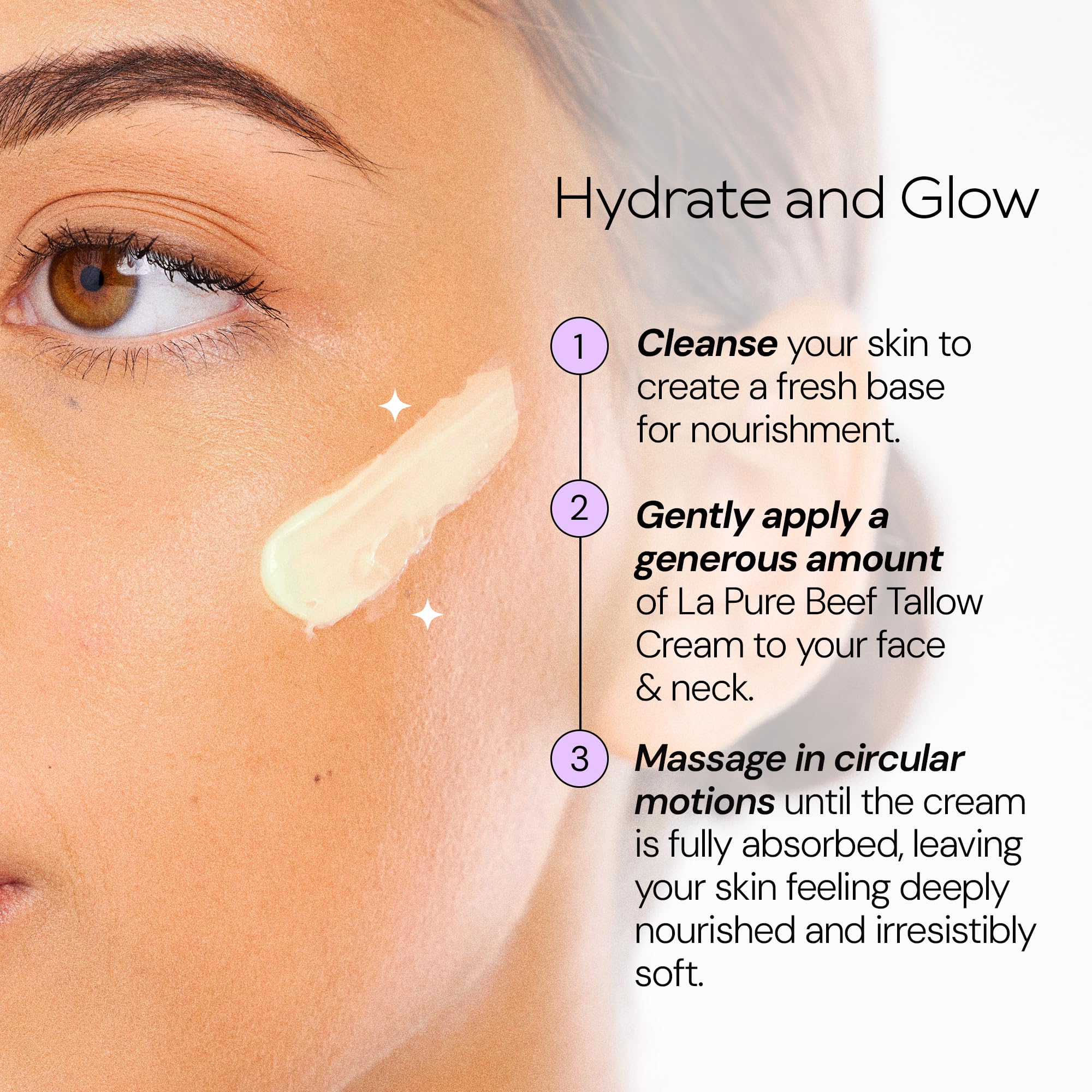 LA PURE lightweight non-greasy cream texture on skin.