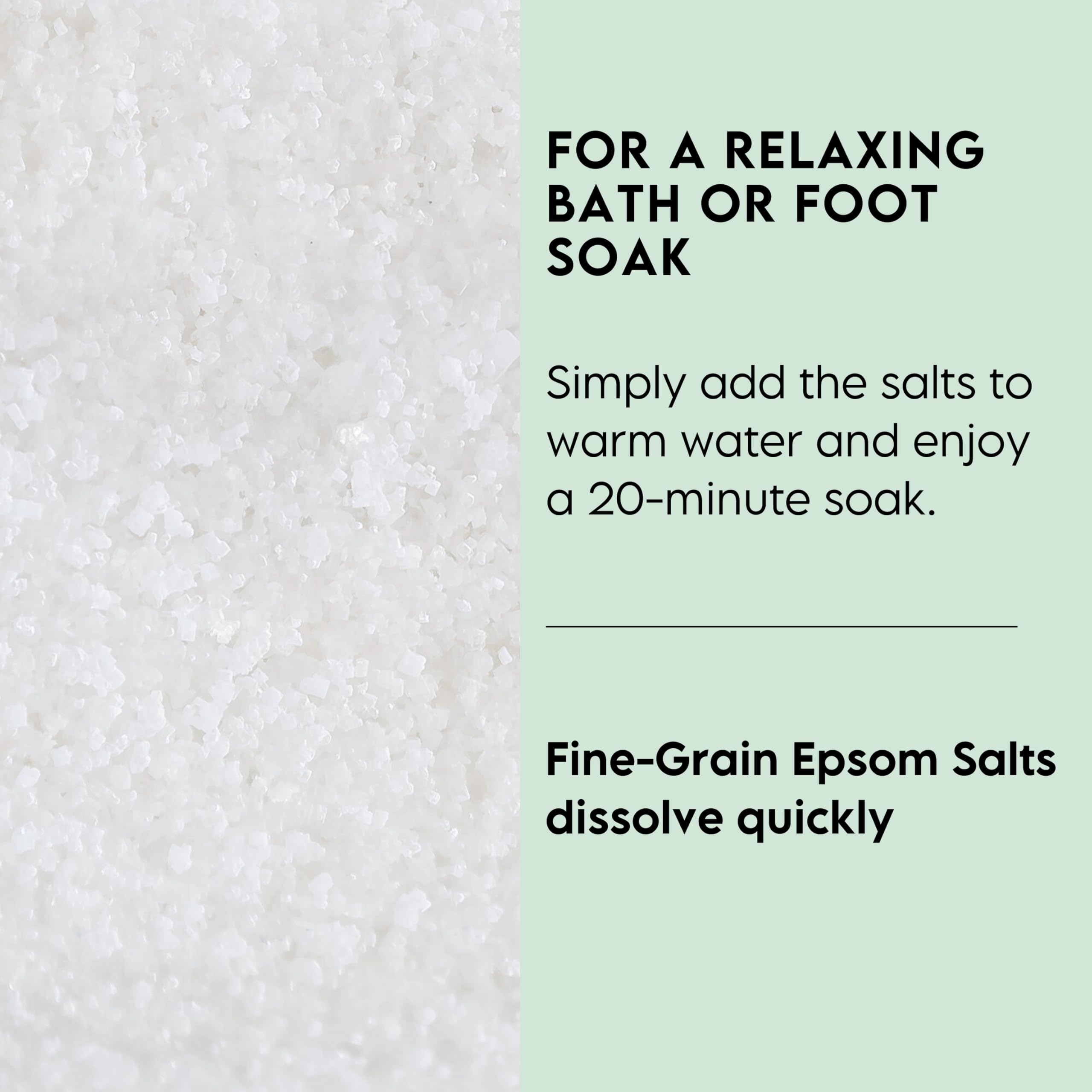LA SALT CO Epsom salt in a setup for foot soak