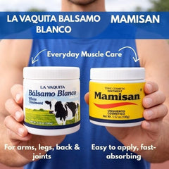 La Vaquita White Balm being applied for quick absorption during workouts.