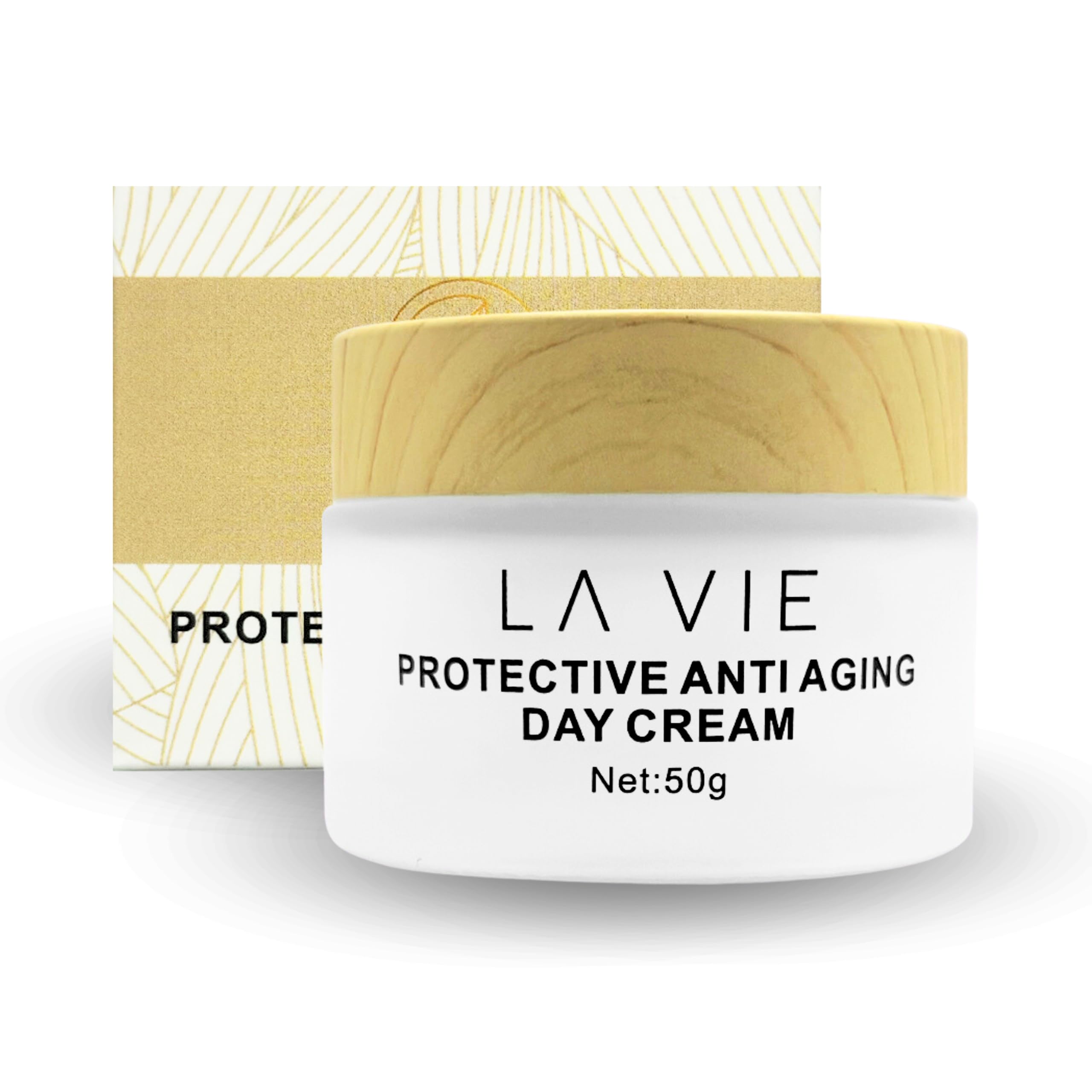 La Vie Protective Anti-Aging Face Cream bottle for daily skincare.