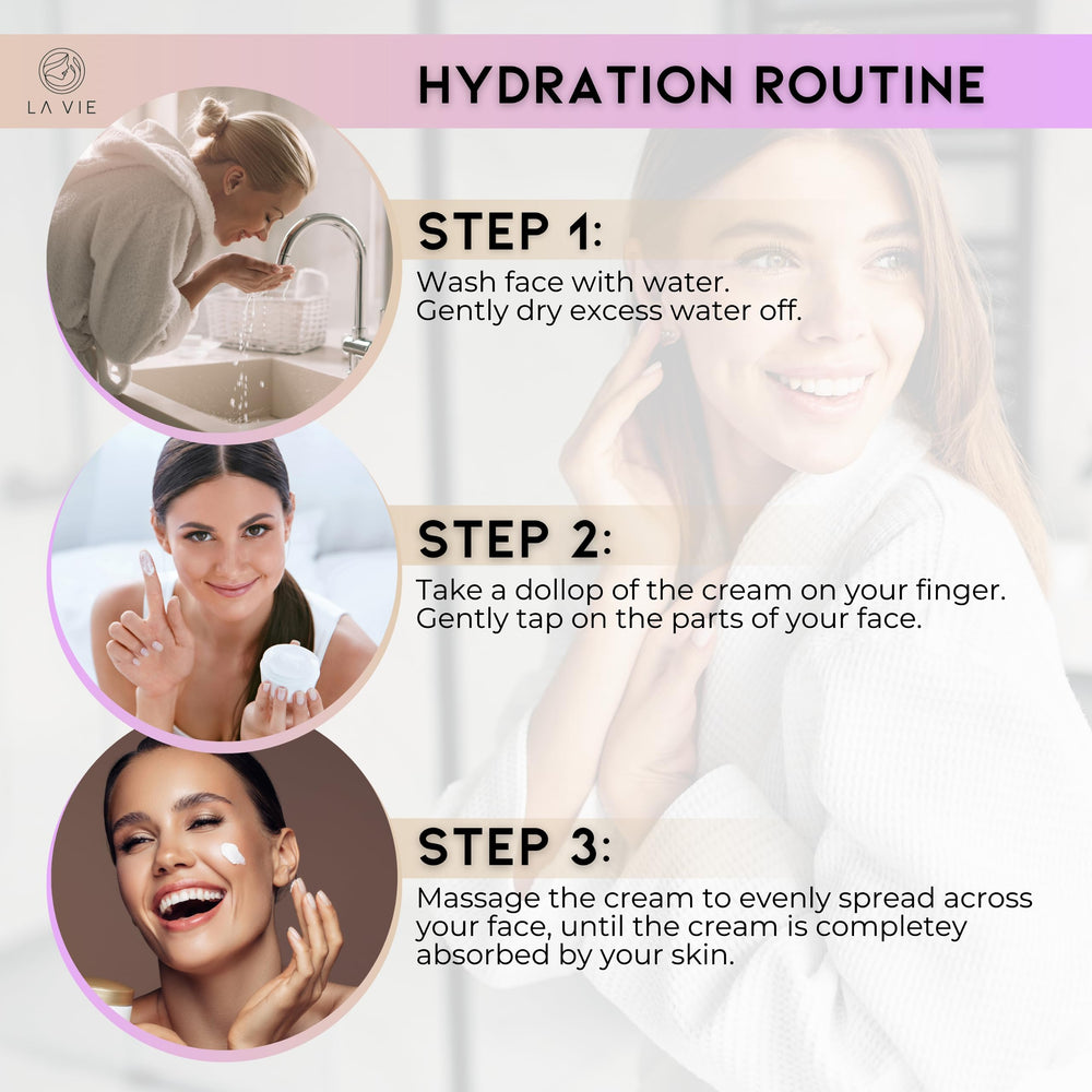 Texture swirl demonstrates quick absorption of La Vie cream.