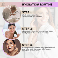 Texture swirl demonstrates quick absorption of La Vie cream.