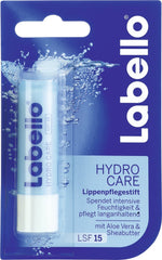 Labello Hydro Care jojoba oil detail, highlighting moisture-rich formula for soft lips