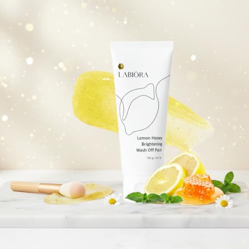 Labiora lemon honey face mask scrub-texture demonstrates gentle exfoliation with sugar