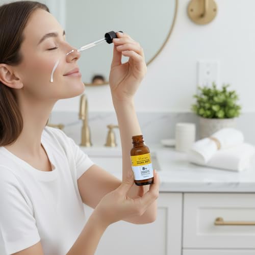 LaClaire bottle on bathroom shelf emphasizing cruelty-free, dye-free ingredients.