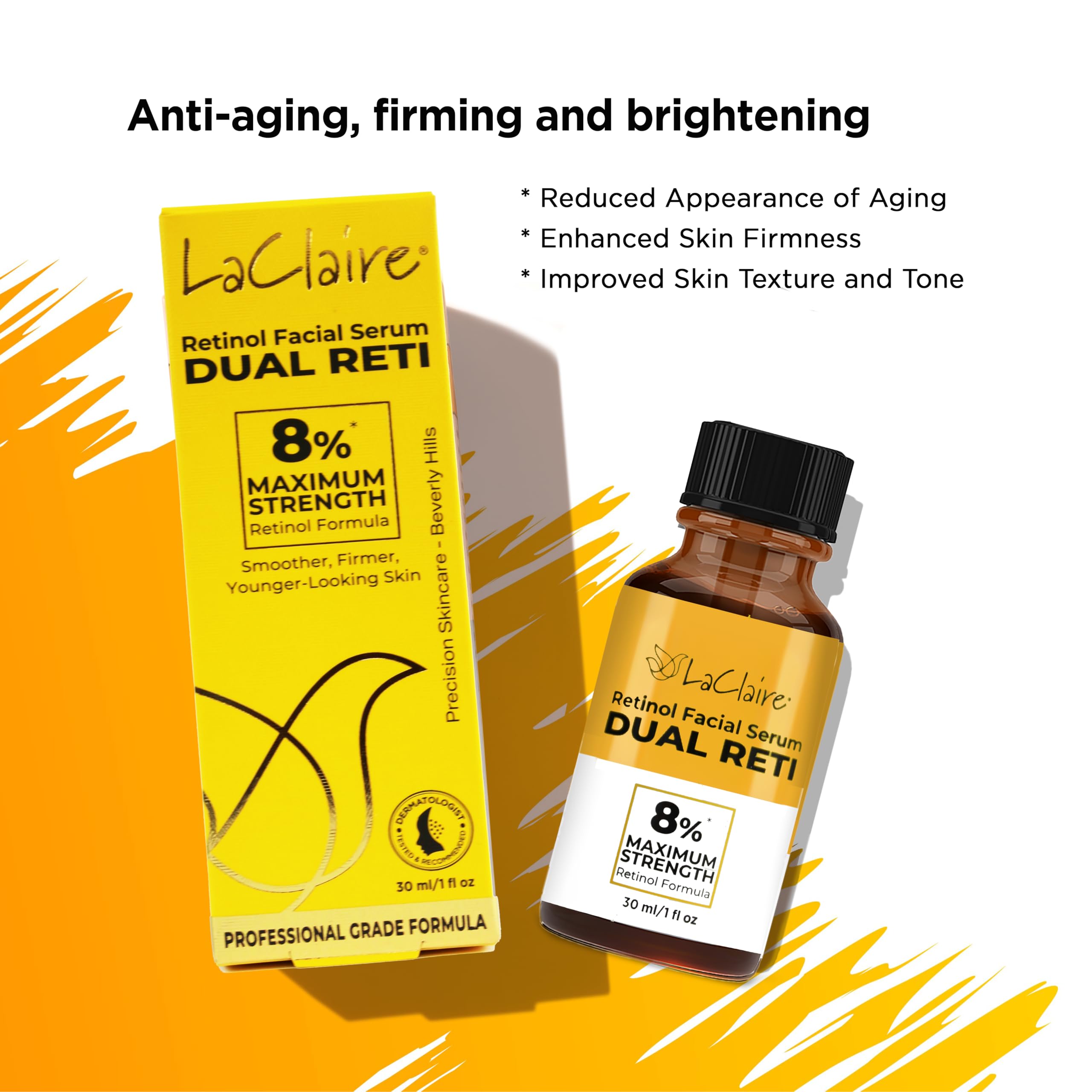 Morning skincare shot with LaClaire serum delivering radiant, refreshed complexion.