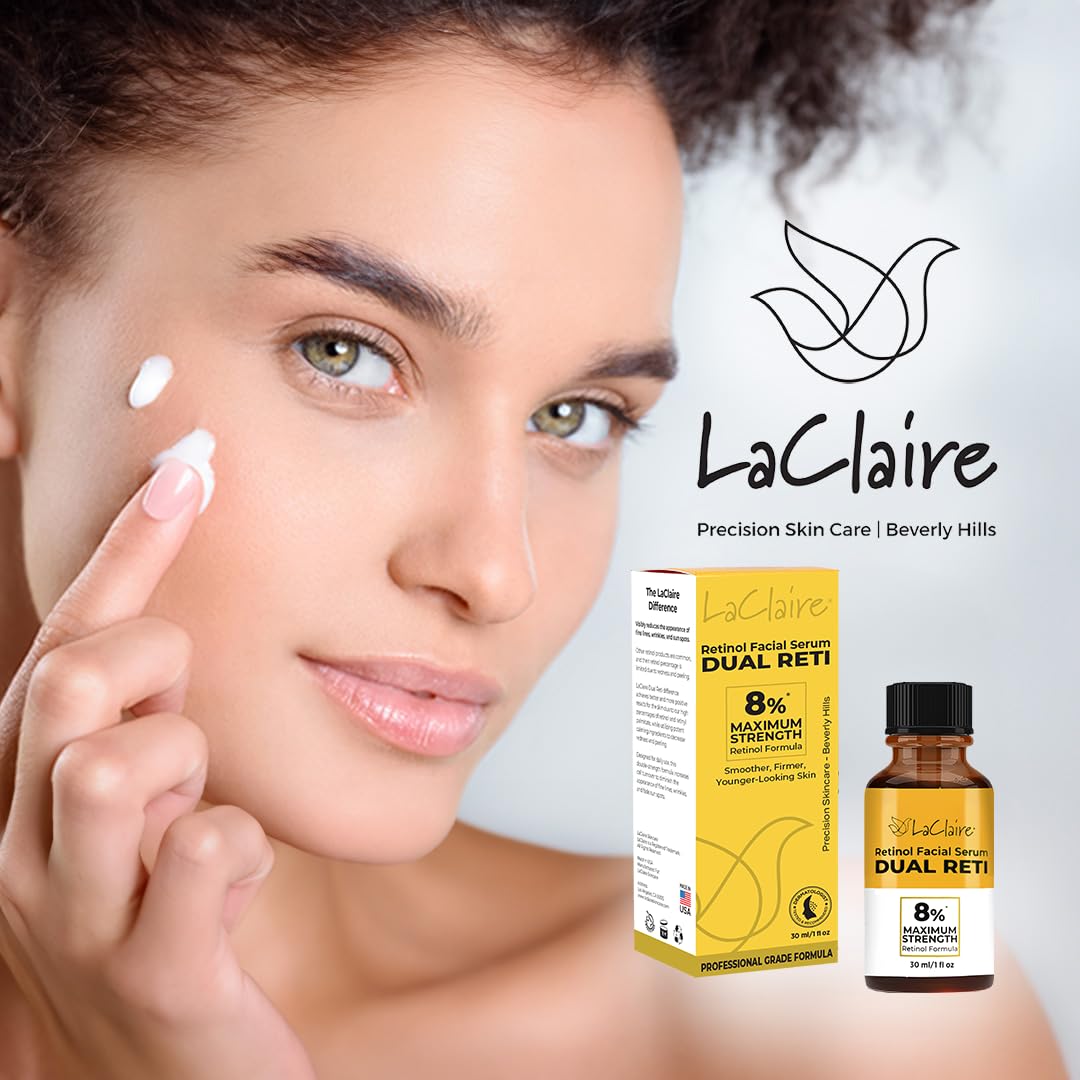 LaClaire Retinol Complex on skin for smoother, more even tone.