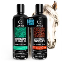 LACRIN Aloe Vera & Mint Shampoo bottle highlighting gentle cleansing for all hair types.