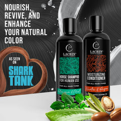 LACRIN bundle setup showing shampoo and conditioner together for a complete routine.