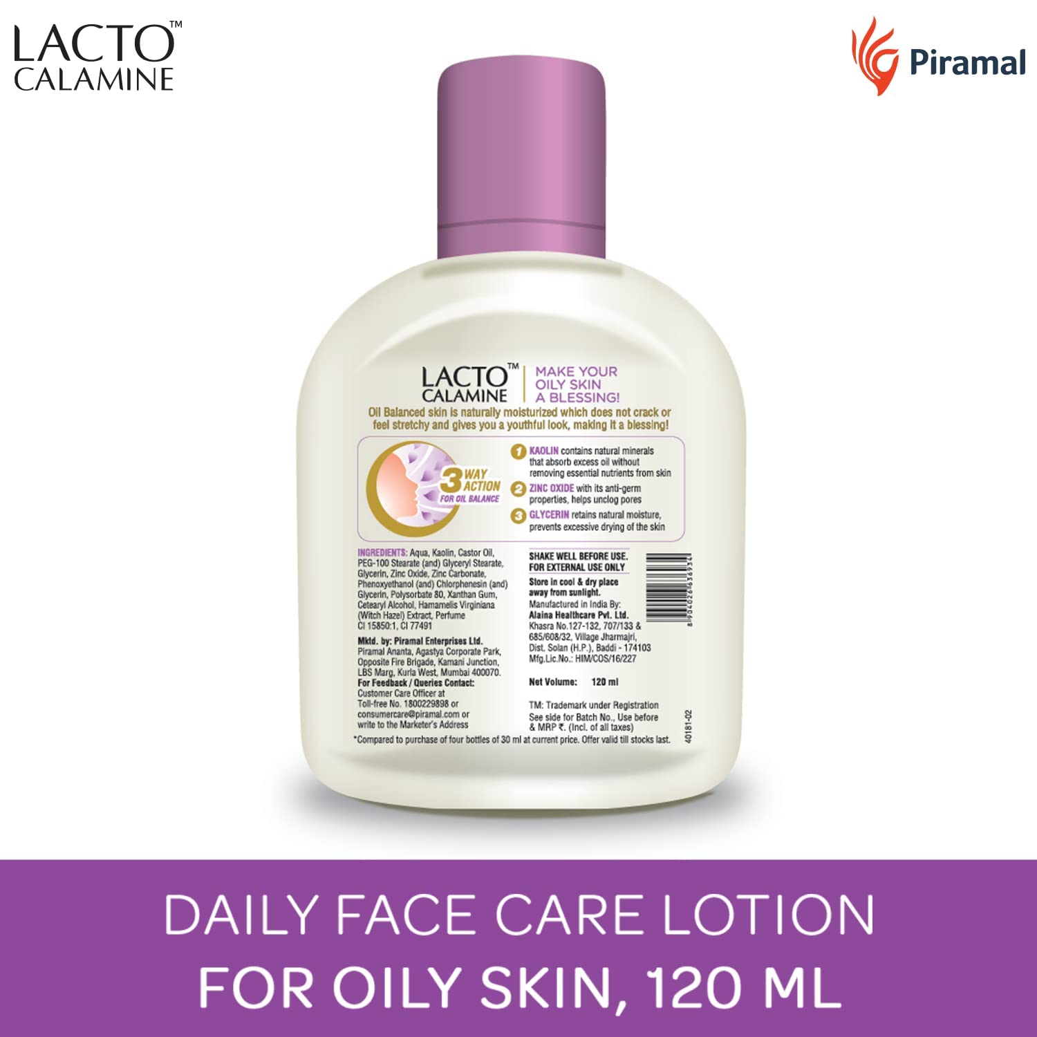 Lacto Calamine being applied on the skin for a matte finish.