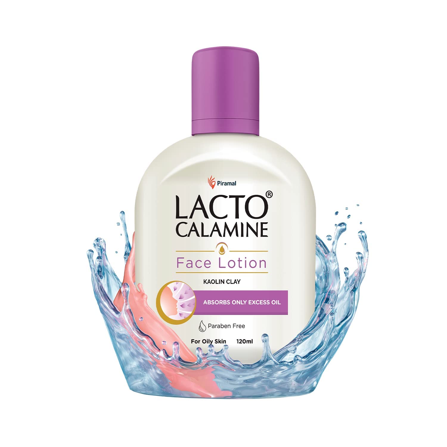 Lacto Calamine lotion texture close-up showing kaolin clay absorption.