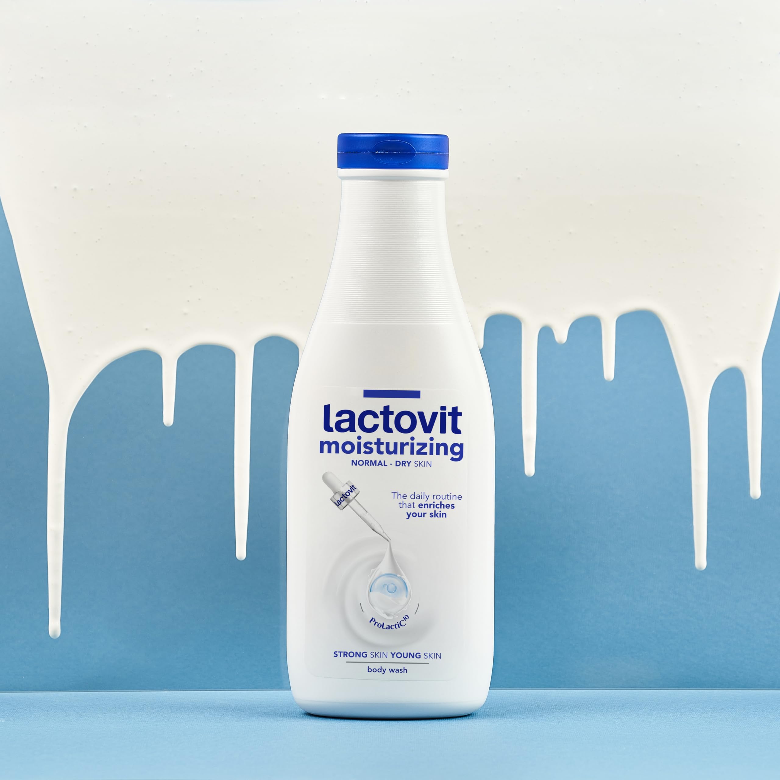Lactovit bottle with pump showing easy daily cleansing.