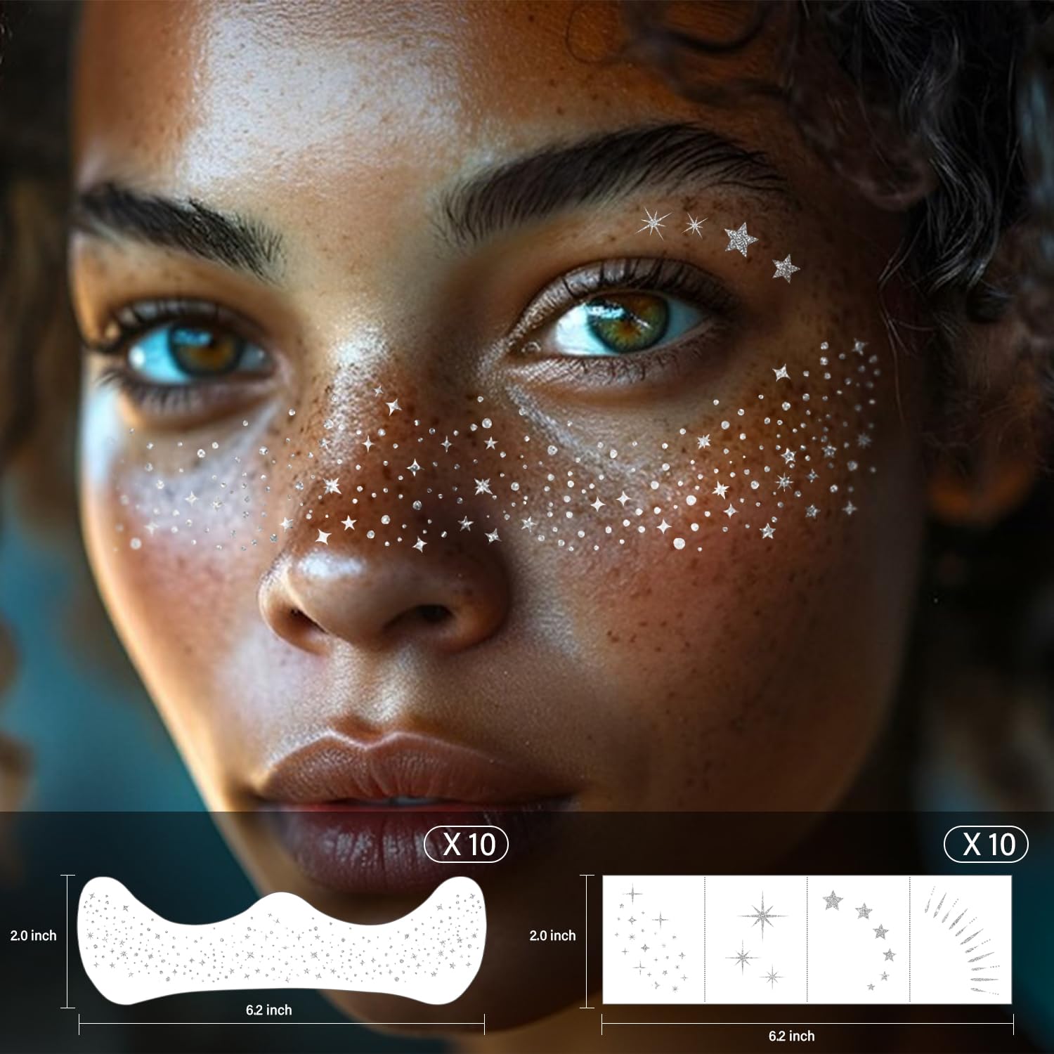 LADDYFOX festive sparkle freckles for Mardi Gras and holiday celebrations