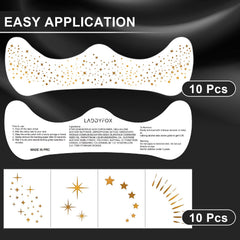 LADDYFOX glitter freckles patch set highlighting five shapes for creativity.