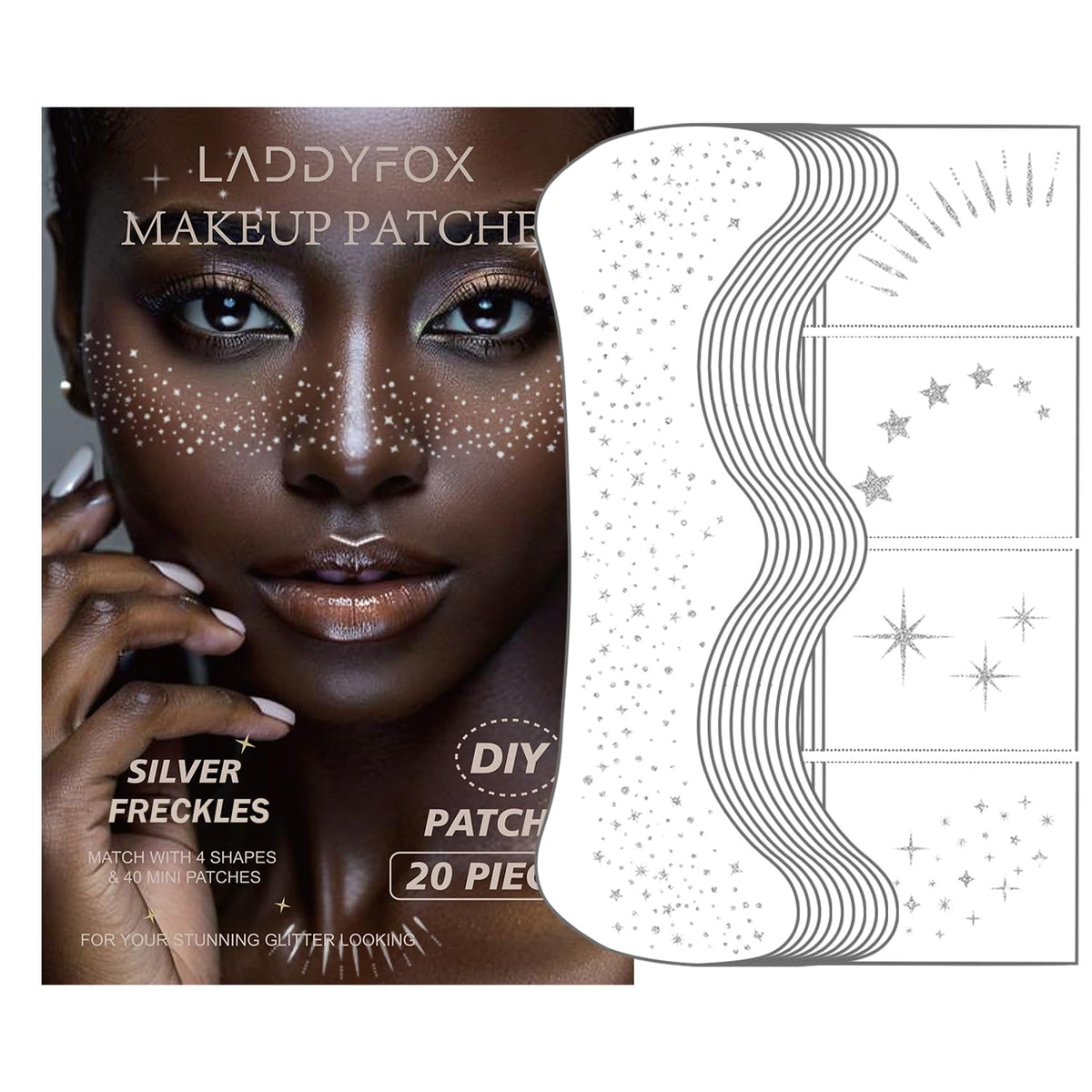 LADDYFOX silver face patches offer long-lasting sparkle for festivals and events