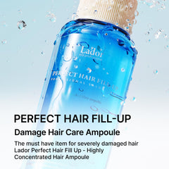LA'DOR Perfect Hair Fill Up foam-activation demonstrating actives release when water is added.