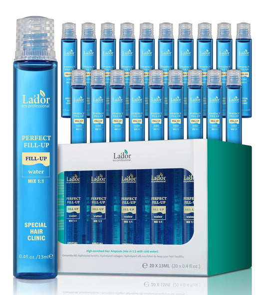LA'DOR Perfect Hair Fill-Up packaging shows keratin treatment for dry, damaged hair.