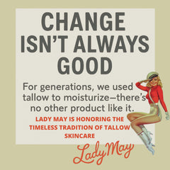 Lady May Tallow Unscented bar — gentle, fragrance-free option for sensitive skin.