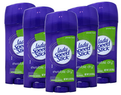 Lady Speed Stick Invisible Dry Powder Fresh bottle shows long-lasting protection with no white residue.