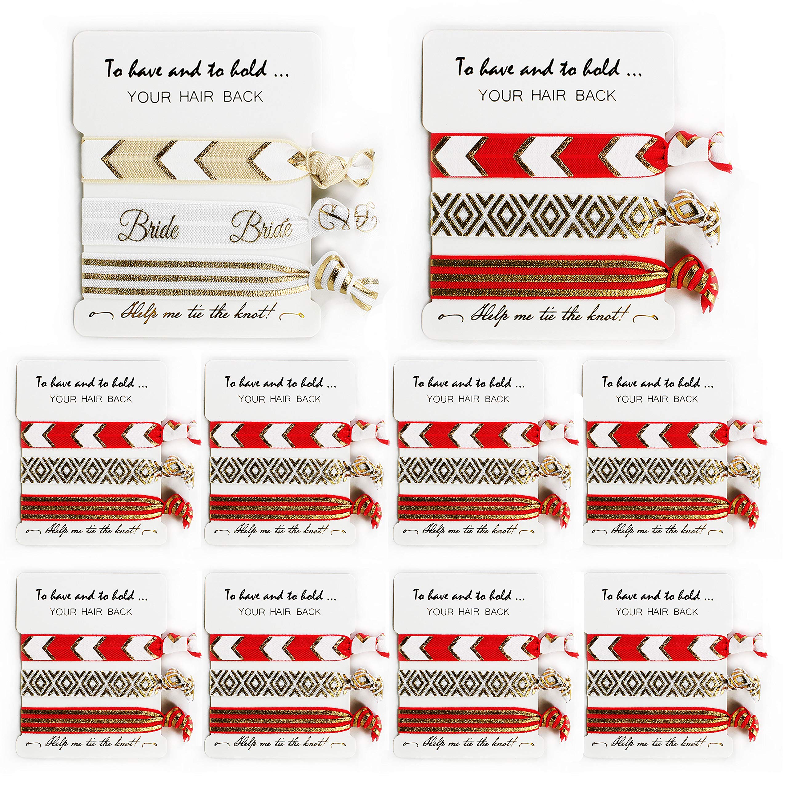 LADY&HOME white bridal hair tie card for elegant wedding day styling