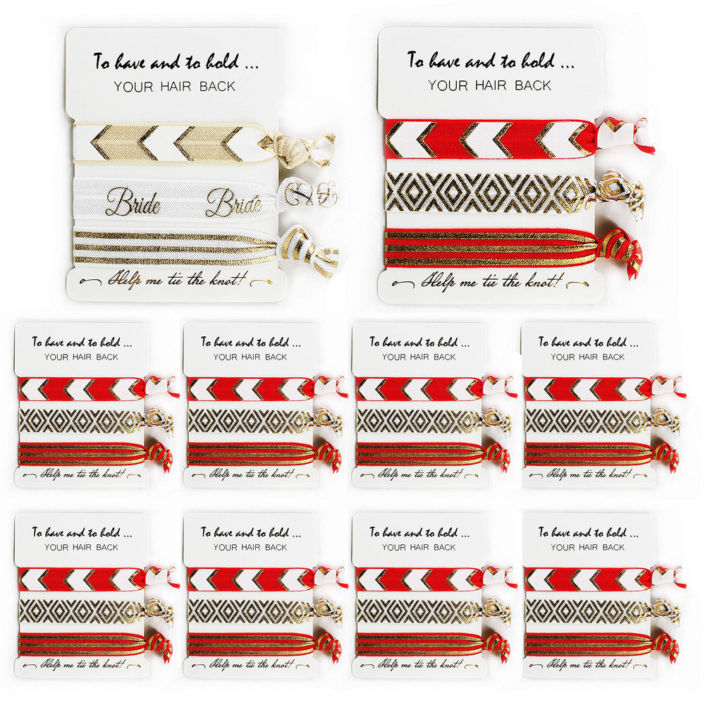 LADY&HOME white bridal hair tie card for elegant wedding day styling