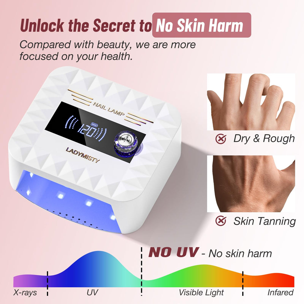 Compact portable LadyMisty nail lamp for home or salon