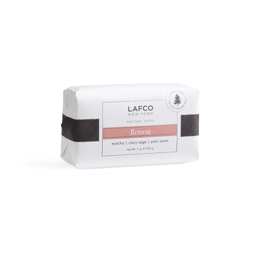 LAFCO New York Retreat bar soap packaging highlighting premium design and eco credentials
