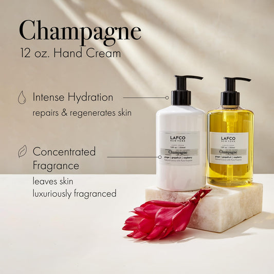 Close-up of Champagne Hand Cream texture highlighting rich moisture