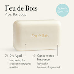 Feu de Bois soap highlights olive oil and argan oil for deep moisture