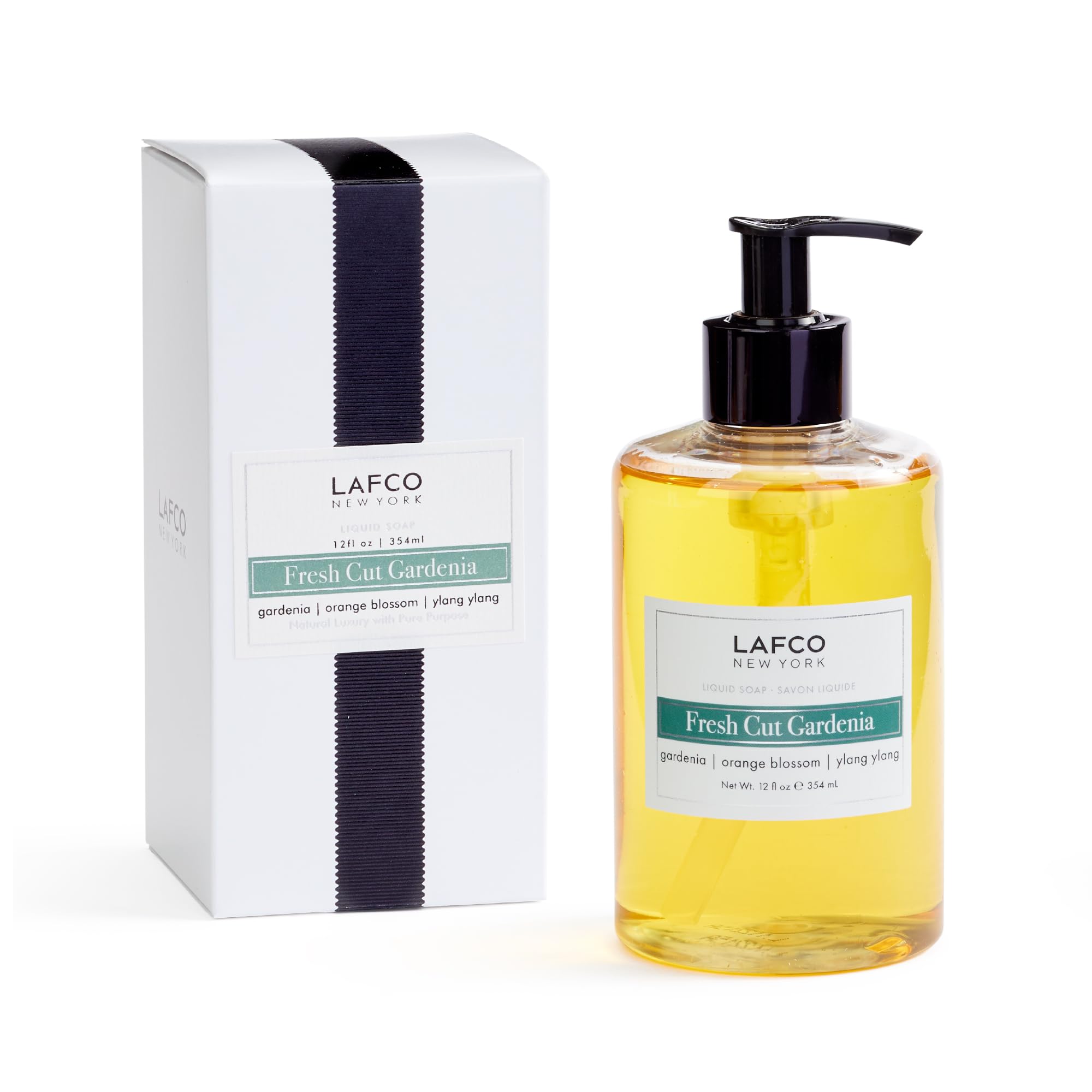 LAFCO New York Fresh Cut Gardenia liquid soap bottle for everyday moisturizing.