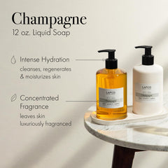 LAFCO Champagne pour stream demonstrates easy use for hands and body care