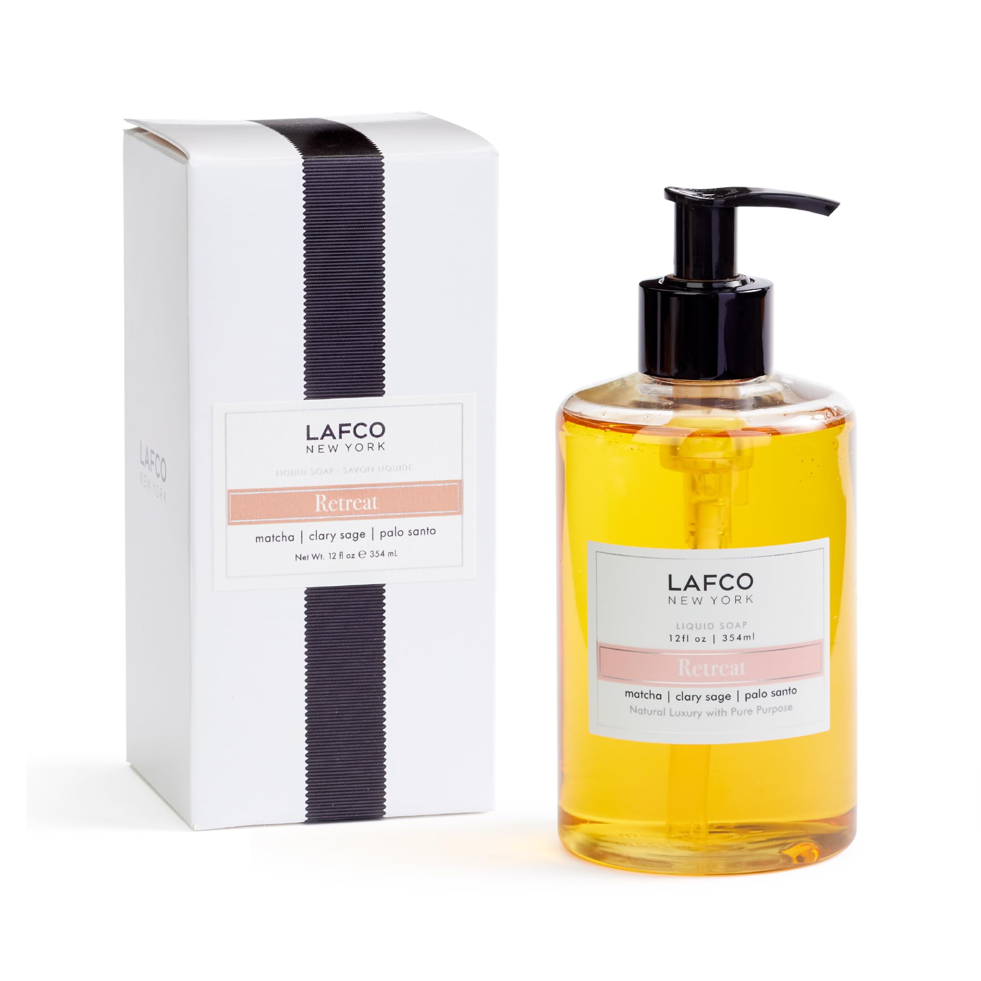 LAFCO New York Retreat bottle closeup for nourishing cleansing and skin hydration.