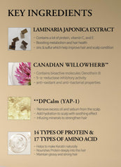 Laferme Laminaria Shampoo organic ingredients illustration emphasizes natural care.