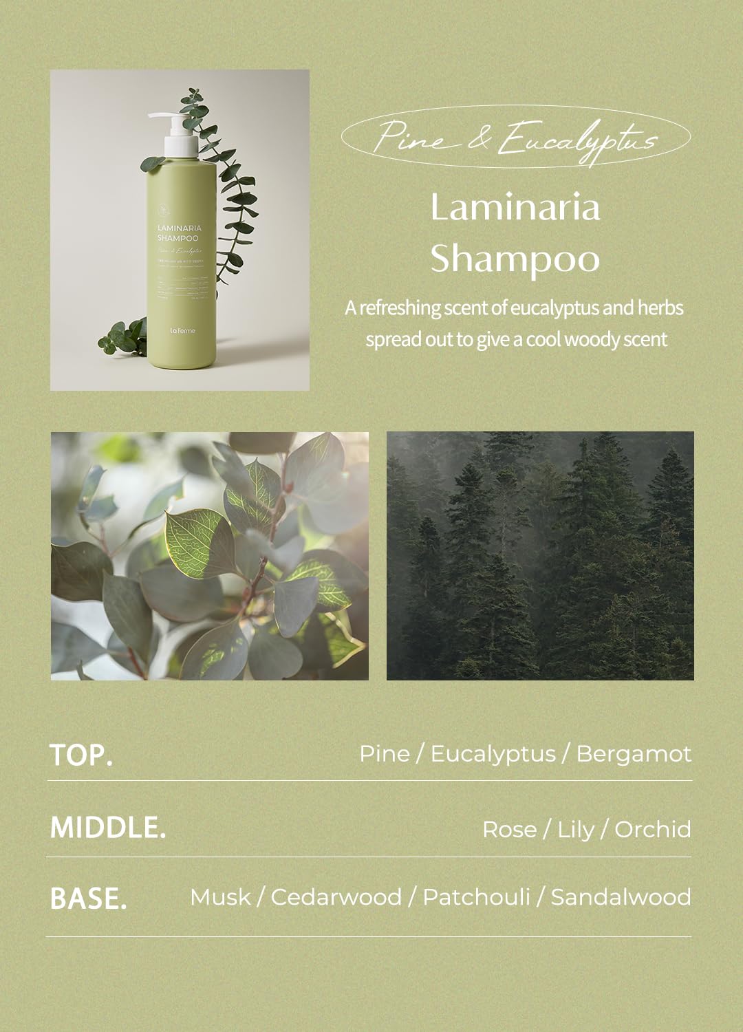 Laferme Laminaria Shampoo strengthens hair texture for shinier strands.