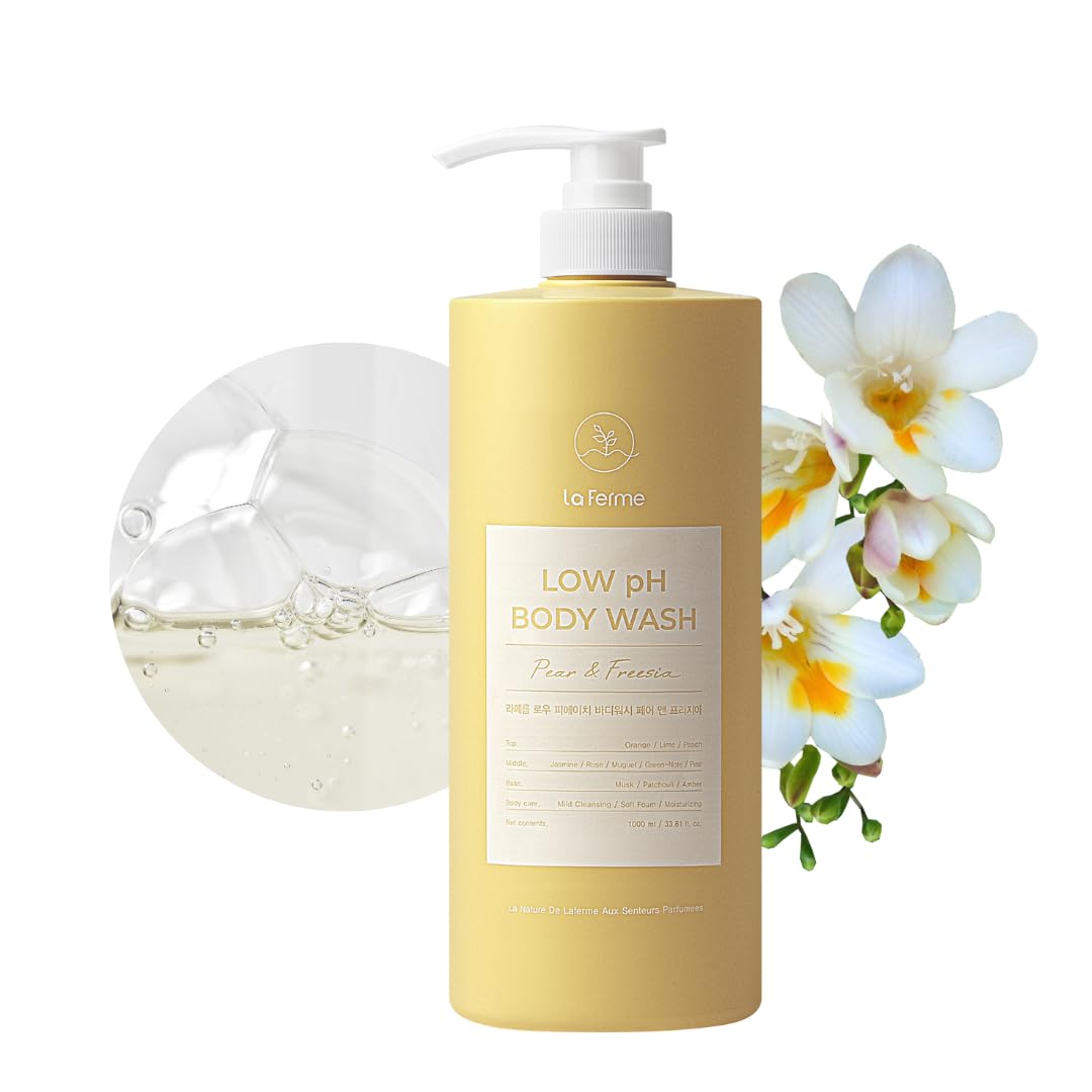 laferme low pH balanced bottle, gentle cleansing for sensitive skin