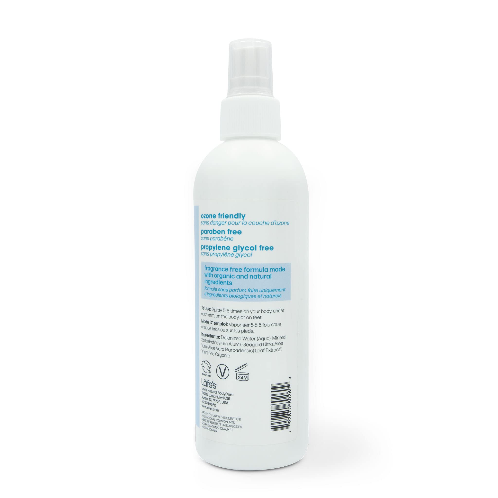 Lafe's deodorant 24-hour protection shown with third-party lab testing.