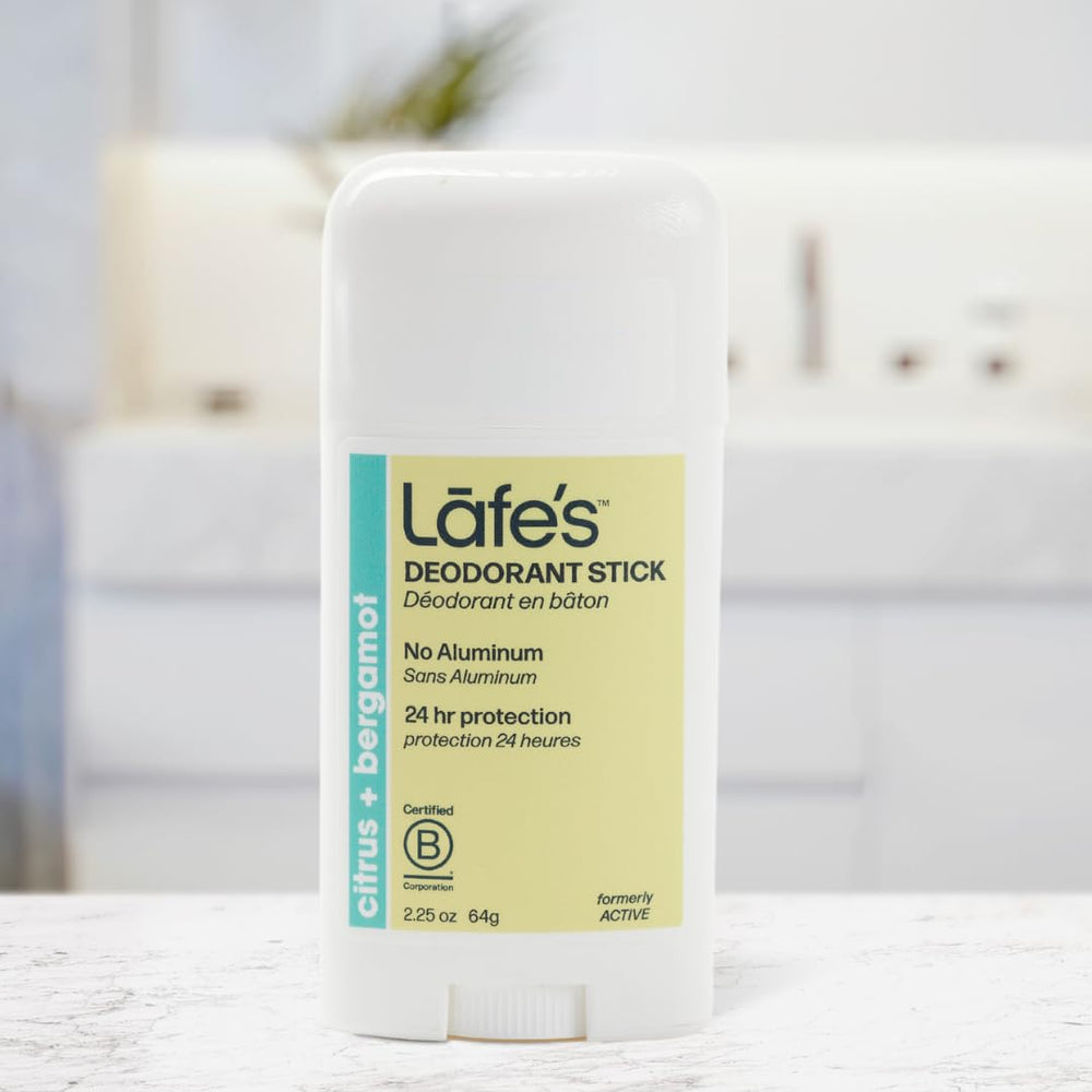 Lafe's deodorant stick 2.25-ounce size for travel and daily use.