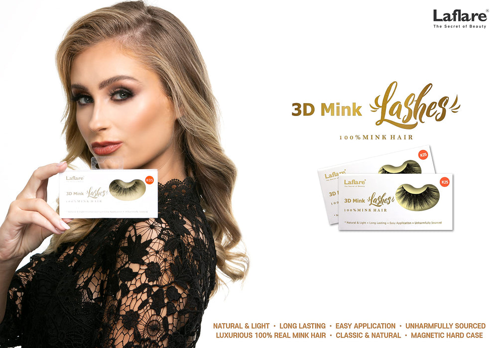 Laflare 3D mink lashes reusable up to 15 times with care