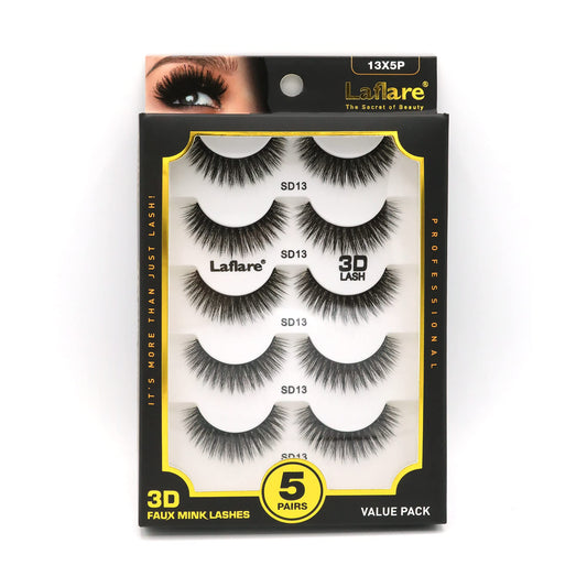 Laflare Silk Lashes 3D faux mink pack for natural-looking eyes.