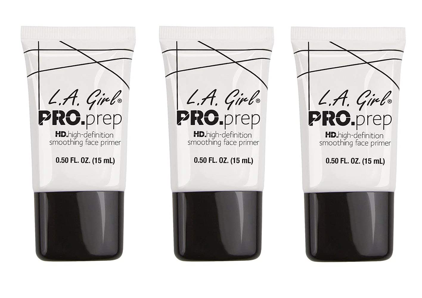 L.A. Girl High Definition Smoothing Primer three-pack tubes deliver a silky base for makeup.